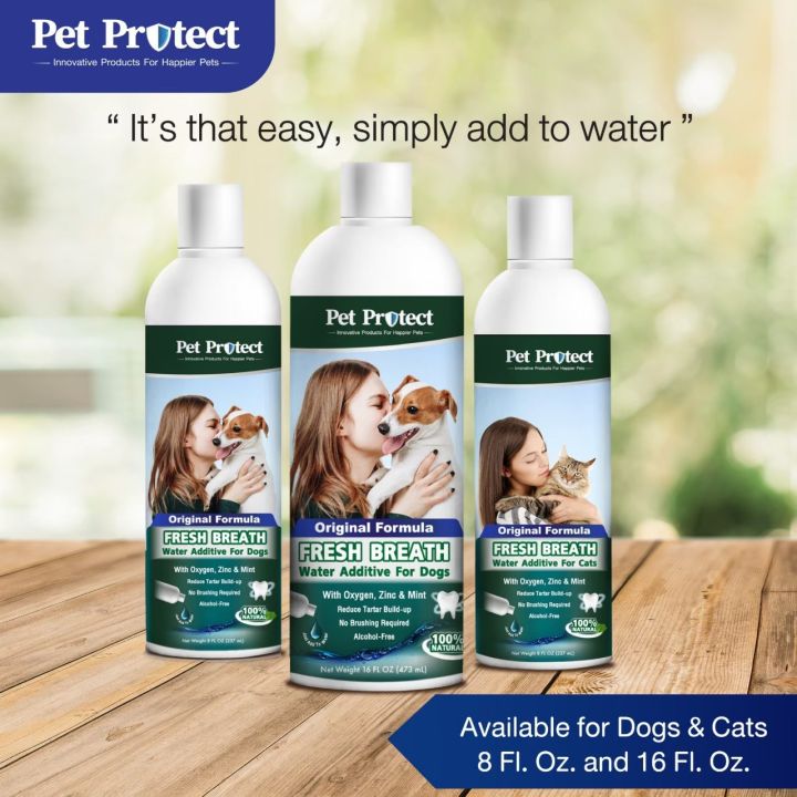 pet-protect-original-formula-สีเขียว-น้ำยาดับกลิ่นปากสำหรับ-สุนัข-ใช้ผสมน้ำดื่ม-ลดคราบหินปูน-ลดกลิ่นปาก