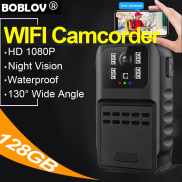 Boblov 880W Wifi Cơ Thể Camera hành động mini HD 1080P 128GB 131 Ống Kính