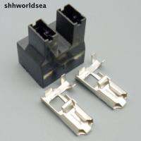 shhworldsea 5/30 /100 sets 6.3mm H7 2p bend angle bulb socket female plastic holder connector terminals