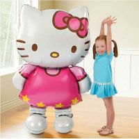 【A Great】♣ลูกโป่งฟอยล์ฮีเลียมรูปแมว Hello Kitty ของตกแต่งงานแต่งงานวันเกิดของเด็ก