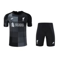 ❏℡ 21-22 Liverpool black goalkeeper shirt Liverpool fan version football Jerseys short sleeve set