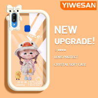 YIWESAN เคสสำหรับ VIVO Y91 Y91i Y95การ์ตูนน่ารักหมวกเด็กผู้หญิงเคสโทรศัพท์โปร่งใสกันกระแทกหลากสีใหม่เคสซิลิโคนนิ่มสุดสร้างสรรค์เคสป้องกันเลนส์กล้องถ่ายรูปลายสัตว์ประหลาดน้อย