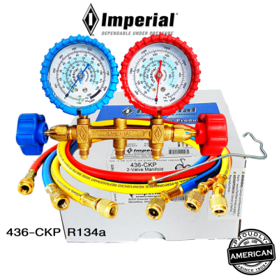 Imperial เกจวัดน้ำยาแอร์ อิมพีเรียล 436-CKP พร้อมสาย 36 3 เส้น Guages SERVICE MANIFOLD &amp; GAUGES 436-CKP