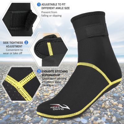 ；。‘【； Diving Socks 3Mm Neoprene Beach Water Socks Thermal Wetsuit Boots Anti Slip Diving Socks For Rafting Snorkeling Sailing Swimming