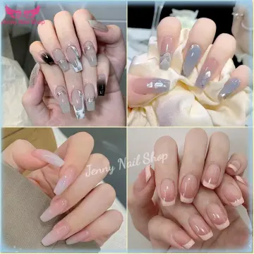 Gradient Silver Line Fake Nails Aurora French Nail Tips New False Nails  Women Girls – the best products in the Joom Geek online store