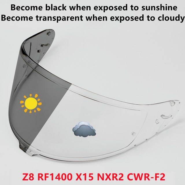 Photochromic Visor For SHOEI RF1400 RF1400 NXR2 CWRF2 Z8 CWRF2R X15