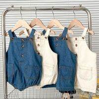 ┋ 0-3yrs bebê menina denim bodysuit para recém-nascidos sólido sem mangas macacão playsuits primavera verão algodão crianças roupas meninos