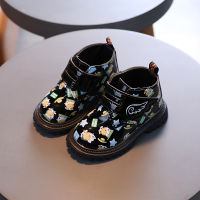 Winter Kids Martin Boots For Girls Cute Baby Children Kids Print Boots For Boys Non-slip Soft Waterproof Toddler Light Shoe