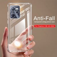 ❂⊕☃ Realmi C35 Case Transparent Airbag Soft Silcone Cover For Realme C35 C 35 4G 2022 RMX3511 6.6 Shockproof Coque On RealmeC35