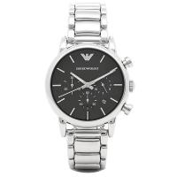 นาฬิกาข้อมือผู้ชาย Emporio Armani Chronograph Black Dial Stainless Steel Mens Watch AR1853