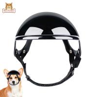 BP【ready Stock】Pet หมวกนิรภัยสำหรับรถจักรยานยนต์ปรับขนาดได้ Double Hole Design Soft Elastic Headwear Dog Cat AccessoriesCOD【cod】