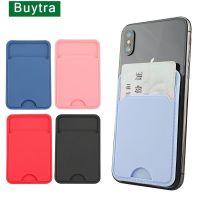 1pc Mobile Phone Back Slot Card Holder Wallet Case Silicone Phone Pouch Mobile Phone Back Paste Sticker Bus/ ID Bank Card Paste