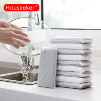 Houseeker ฟองน้ำทำความสะอาด5ชิ้น,พร้อมแผ่นขัดแปรงตาข่ายเครื่องมือทำความสะอาดสำหรับห้องน้ำห้องครัว