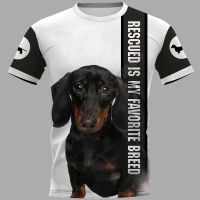 Dachshund Rescue 3D Printed t-shirt Harajuku Streetwear T shirts Funny Animal Men For Women Short