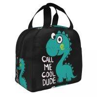 ✽✢ Cartoon Dinosaur Print Lunch Bag Women Thermal Cooler Insulated Lunch Box for Children School Work Picnic Food Tote Bento Box