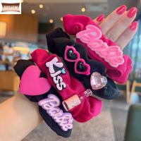 5211JEW สีทึบทึบ ตุ๊กตาบาร์บี้ scrunchie แฟชั่นสำหรับผู้หญิง อีลาสติก เชือกมัดผม ที่มัดผม หางม้าหางม้า ยางรัดผม สำหรับผู้หญิง