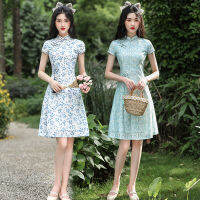 ใหม่ลูกไม้สั้นทุกวัน Cheongsam Cicpao เซ็กซี่สาวเวียดนาม Ao Dai Slim Fit R แบบดั้งเดิมเสื้อผ้าจีนสำหรับผู้หญิง...