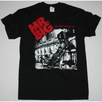 【】เสื้อยืดสีดําพิมพ์ลาย Mr Big Lean Into It Hard Rock Band สําหรับผู้ชายสีดํา