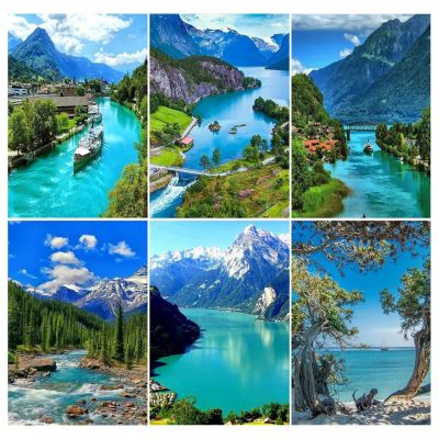 5D DIY Diamond Painting Landscape All Square / Round Diamond Embroidery Set Mural Diamond Mosaic Picture Home Decoration Gift