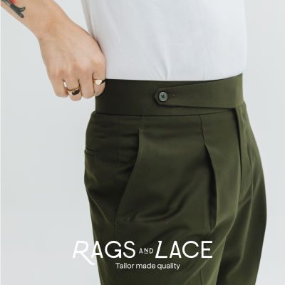 Rags and Lace กางเกง Gurkha ขายาว ผ้า cotton สี Olive