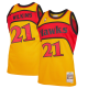 Ready Stock High Quality Mens 21 Dominique Wilkins Atlanta Hawks Mitchell Ness 1986-87 Hardwood Classics Swingman Jersey - Yellow