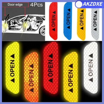 AKZDXE 4Pcs หลัง รถยนต์ สากล หาง สติ๊กเกอร์ติดประตูรถยนต์ ความปลอดภัย เครื่องหมายเตือน เทปสะท้อนแสง