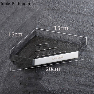 Bathroom Stainless Steel Shower Shelf Wall-mounted Triangle Basket Corner Stand Shampoo Shower Gel Storage Holder Accessories