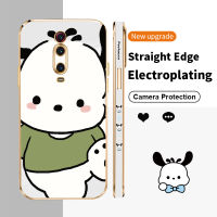 Pochacco เคสโทรศัพท์ชุบเคลือบสี่เหลี่ยมสำหรับ Xiaomi Redmi K20 K30 K40 Pro Plus K40 Ultra Xiaomi 9T 9T Pro 11i 11X Pro Poco X2 F2 Pro ฝาหลัง TPU ลาย F3ด้านซิลิโคนบางเป็นพิเศษเคสเคสกันกระแทกมือถือ