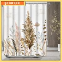 GOTORADE 1 Pcs 72x72นิ้ว ม่านห้องน้ำ Boho พร้อมตะขอเกี่ยว โพลีเอสเตอร์ ม่านอาบน้ำลายดอกไม้ ง่ายต่อการใช้ ทนทานต่อการใช้งาน ม่านอาบน้ำฝักบัว ของตกแต่งห้องน้ำ