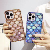 ปลาสีสันสดใสสเตอริโอขนาดตัวชุบโลหะหรูหราสำหรับ Iphone 11 Pro Max เคสโทรศัพท์12pro 13pro 13Promax ยางนิ่มด้านหลังเคส TPU