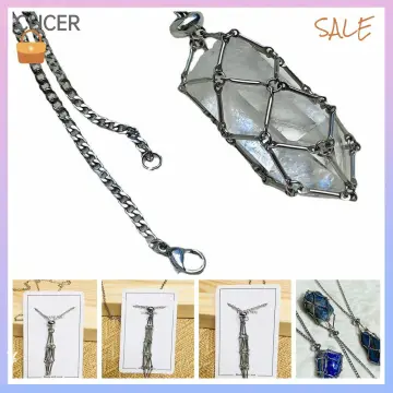 Necklace Cord Empty Stone Holder 3 Sizes Adjustable Crystal Holder Netted  Necklace Cage for Stones Pendant DIY Stone Necklace Bracelets Jewelry  Making | Wish