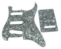 KAISH ST Pickguard,Back Plate and Screws SSS White/Black Shell