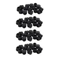 60Pcs Black Plastic Blanking End Cap Round Tube Insert Pipe Bung 16mm