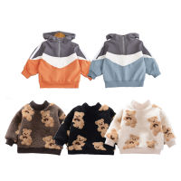 Autumn Winter Baby Warm Sweatshirt Boy and Girl Infant Fairy Tale Cutie Bear Clothes Toddler Kid Casual Velvet Pullover Clothing