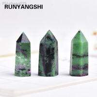 35-45mm 1pc 100 Natural Crystal Quartz epidote Crystal Stone Point Healing Hexagonal Wand Treatment Stone Home Decoration