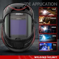 hk✁┅  Darkening Welding Helmet Large 180° View Color Welder 4 ARC Sensors 1/1/1/2 Optical Weld Hood