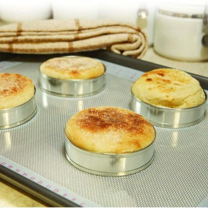 worth-buy-6ชิ้นสแตนเลสเค้ก-crumpet-ขนมปังแหวนเบเกอรี่เบเกอรี่แม่พิมพ์เครื่องมือ