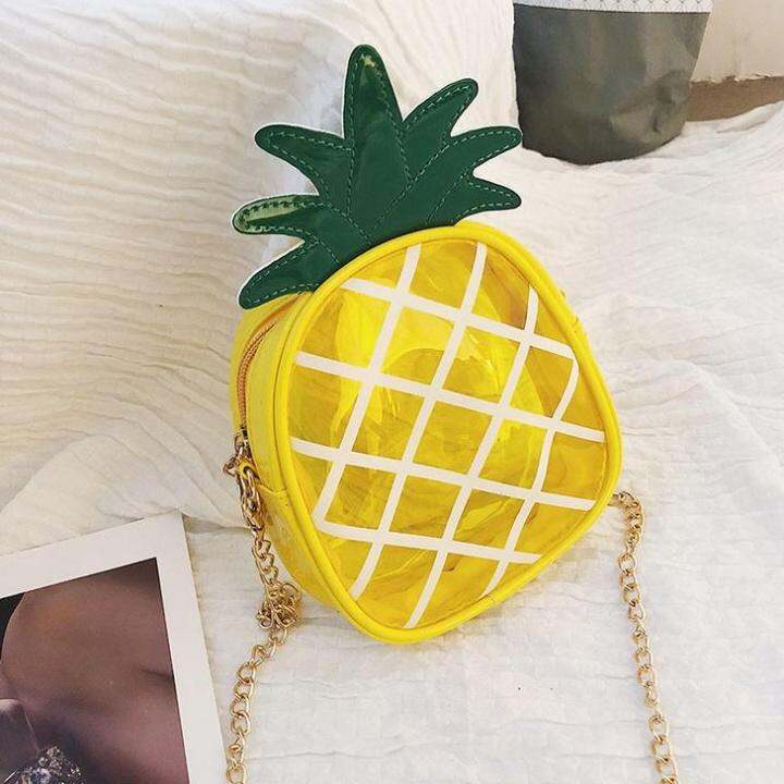 พร้อมส่ง-pineapple-crossbody-bag-กระเป๋าสะพายข้าง-ลายสับปะรดน่ารัก