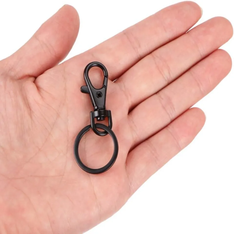 NORORTHY Metal Key Chain Rings 20pcs Black Keychain Clip Small