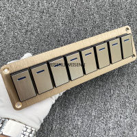 Metal rocker switch aluminum panel 2-8 gang toggle rose gold switches Dash 5 pin onoff 2 LED backlit for boat car marine blue