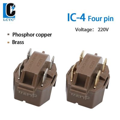 Ic-4 4หมุดเหล็กสเตนเลสทองเหลืองรีเลย์สตาร์ทเตอร์ตู้เย็นตู้แช่แข็งคอมเครสเซอร์