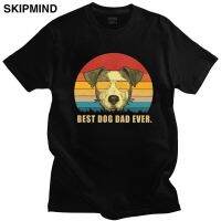 Fashion Mens Vintage Best Dog Dad Ever T Shirt Short Sleeves Cotton Tshirt Leisure Tee Jack Russell Terrier Tshirt Clothes Gift XS-6XL