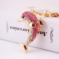 Creative Marine Animals Series Rhinestone Keychain Mermaid Little Turtle Dolphin Octopus Keychain Female Bag Bag Pendant Metal