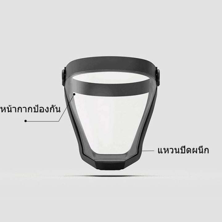 หน้ากากface-shieldแบบรัดหัว-กันฝุ่นบังหน้า-หน้ากากป้องกันไวรัส-แบบไม่ขึ้นฝ้า-ใส่ปั่นจักรยานเฟสชิว-ป้องกันแสงแดด