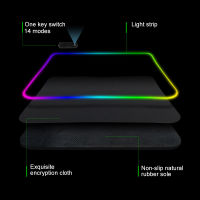 แผ่นรองเมาส์มีไฟ RGB แผ่นรองเมาส์ Gaming Mousepads  แผ่นรองเม้าส์สำหรับเล่นเกมส์  80cm×30cm  mouse pad with lights 7colors