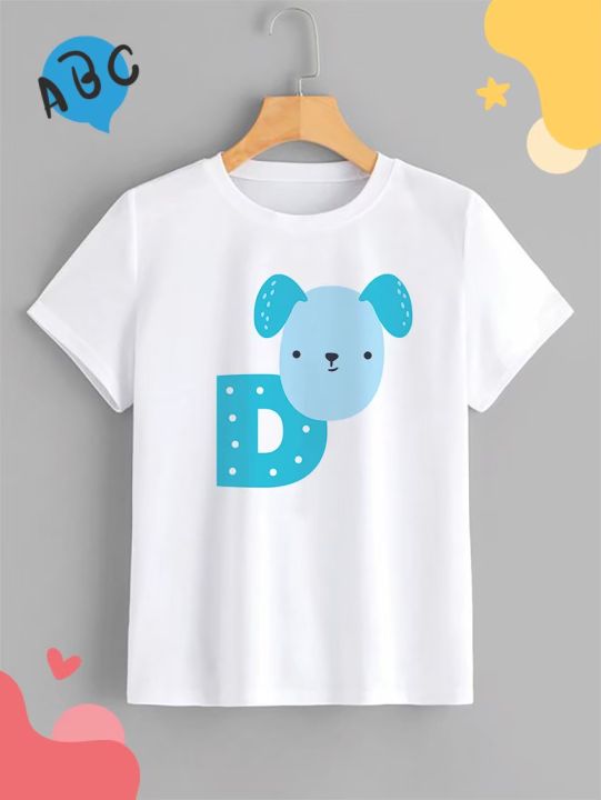 เสื้อยืดลายอักษร-abc-ชุดสัตว์โลกน่ารัก-อักษร-d