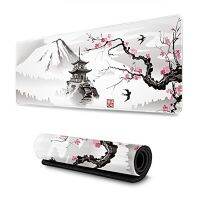 Sakura Natural Rubber Computer Mouse Pad, แผ่นรองโต๊ะ, เจดีย์ญี่ปุ่นและซากุระ, สำนักงานแล็ปท็อป,