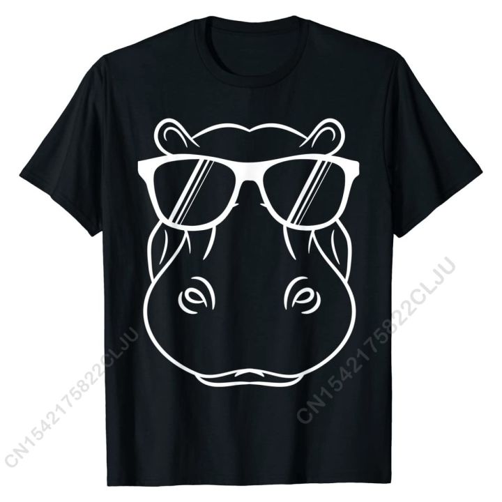 cool-hippo-design-น่ารักฮิปโปw-แว่นตากันแดดเสื้อยืดcrazy-men-topเสื้อยืดfaddish-cottonเสื้อtเสื้อstreet