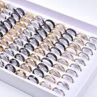 10pcs/lot Multicolor Smooth Stainless Steel Polishing Rings Width 2mm 8mm For Women Men Width 2mm 8mm