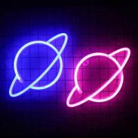 LED Planet Lights Neon Light Sign Bedroom Decor Neon Sign Night Lamp for Rooms Wall Art Bar Party USB or Battery Powered